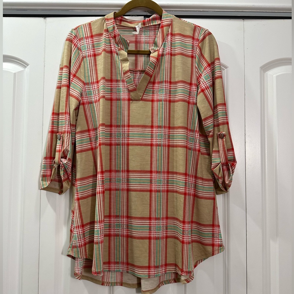 Honeyme plaid top